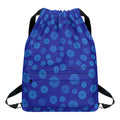 Blue Bullseye Target Pattern Print Drawstring Backpack