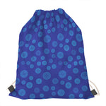 Blue Bullseye Target Pattern Print Drawstring Bag