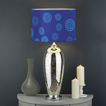 Blue Bullseye Target Pattern Print Drum Lamp Shade