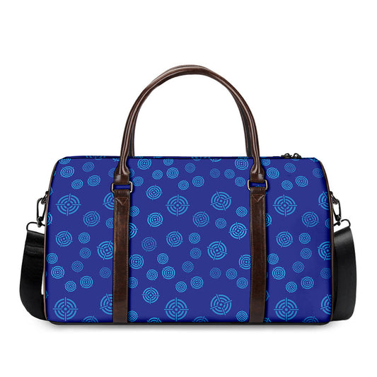 Blue Bullseye Target Pattern Print Duffle Bag
