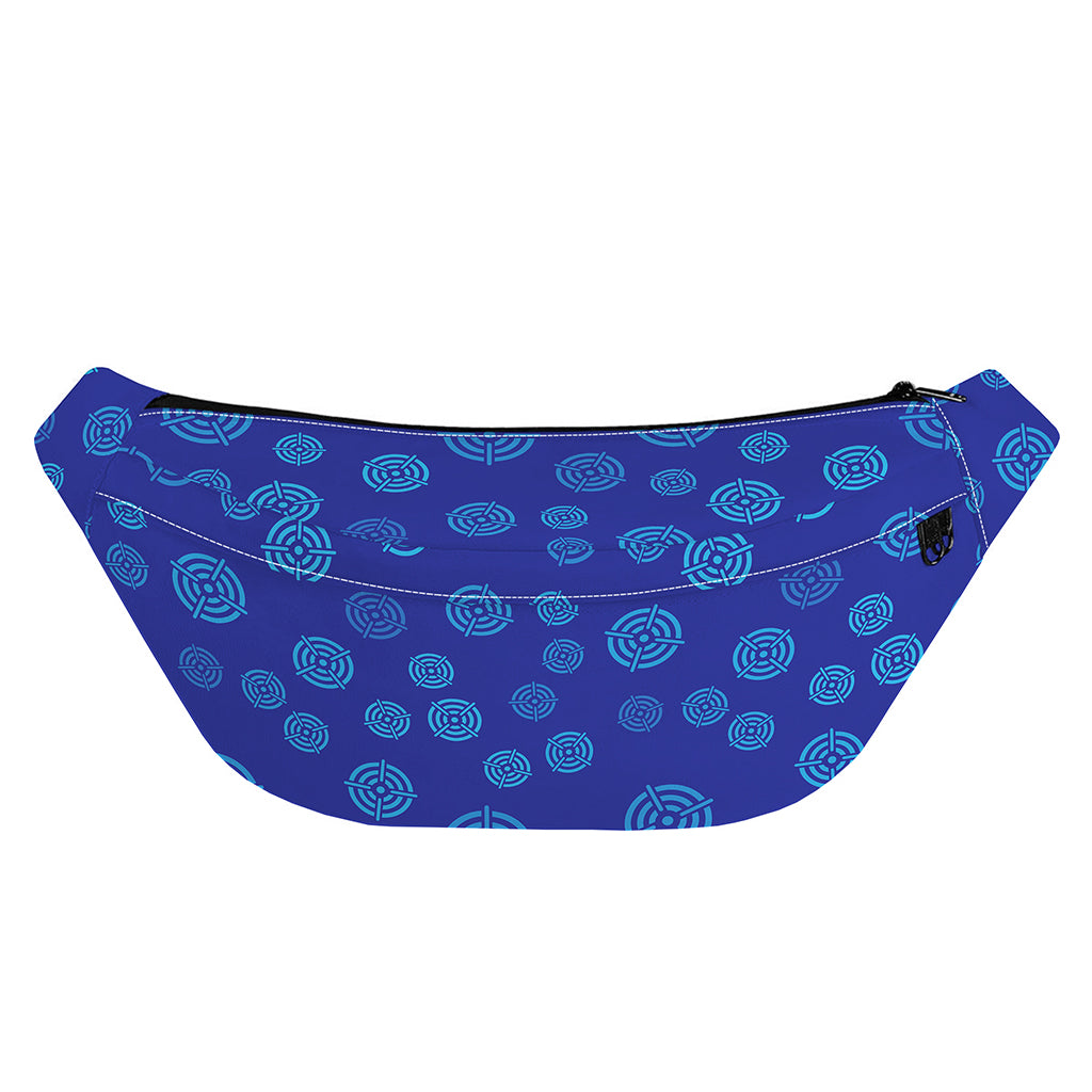 Blue Bullseye Target Pattern Print Fanny Pack