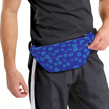 Blue Bullseye Target Pattern Print Fanny Pack