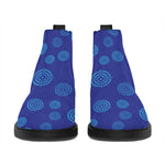 Blue Bullseye Target Pattern Print Flat Ankle Boots