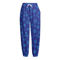 Blue Bullseye Target Pattern Print Fleece Lined Knit Pants