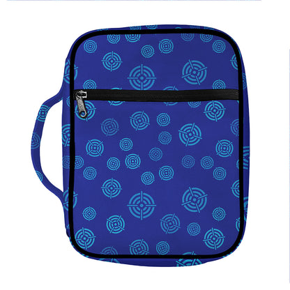 Blue Bullseye Target Pattern Print Front Pocket Bible Bag