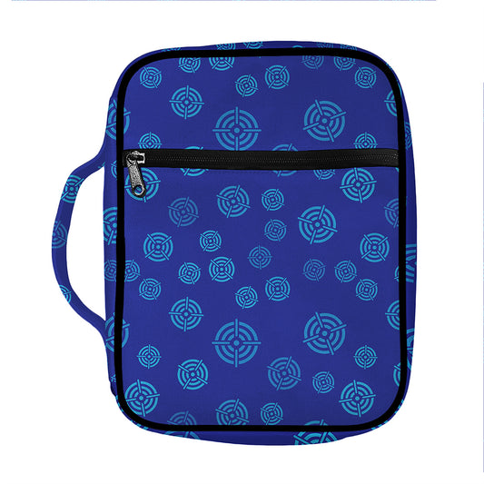 Blue Bullseye Target Pattern Print Front Pocket Bible Bag