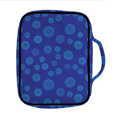 Blue Bullseye Target Pattern Print Front Pocket Bible Bag