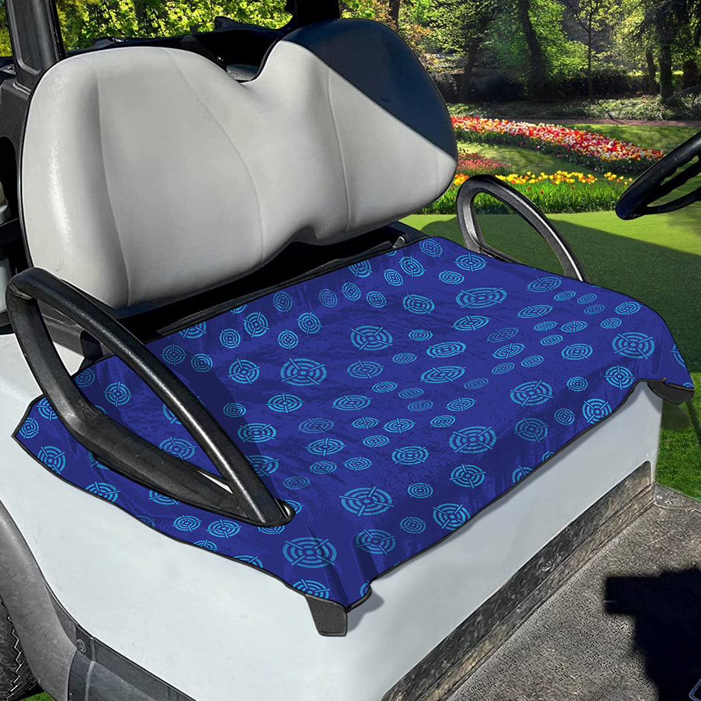 Blue Bullseye Target Pattern Print Golf Cart Seat Cover