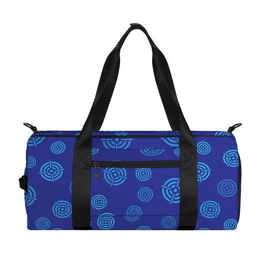 Blue Bullseye Target Pattern Print Gym Bag