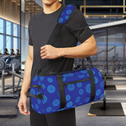 Blue Bullseye Target Pattern Print Gym Bag