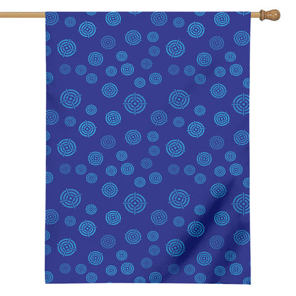 Blue Bullseye Target Pattern Print House Flag