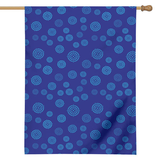 Blue Bullseye Target Pattern Print House Flag