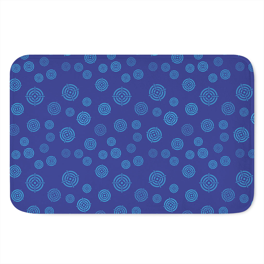 Blue Bullseye Target Pattern Print Indoor Door Mat