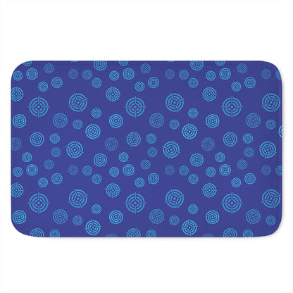 Blue Bullseye Target Pattern Print Indoor Door Mat