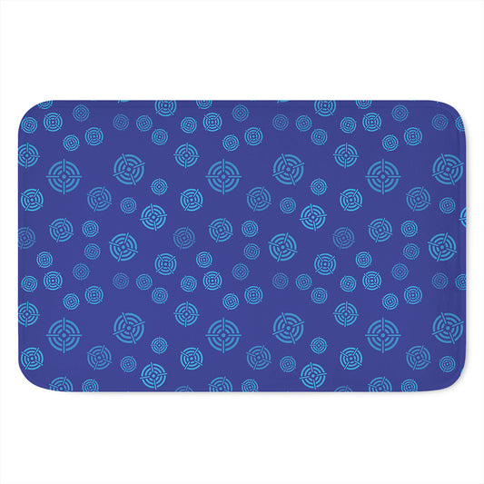 Blue Bullseye Target Pattern Print Indoor Door Mat