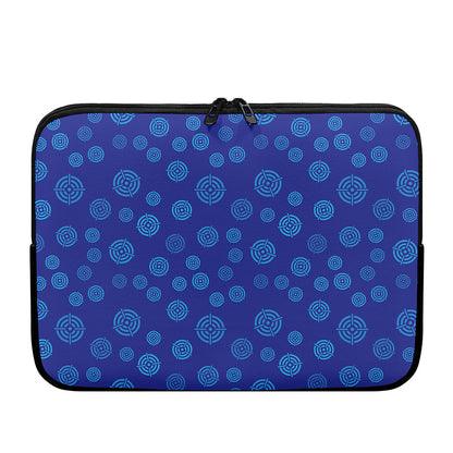 Blue Bullseye Target Pattern Print Laptop Sleeve