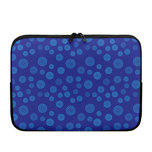 Blue Bullseye Target Pattern Print Laptop Sleeve