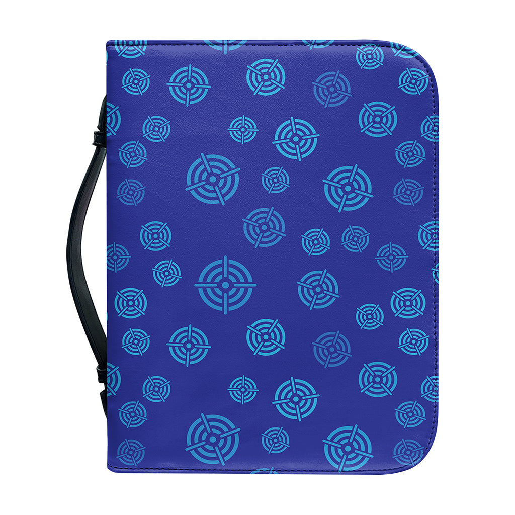 Blue Bullseye Target Pattern Print Leather Bible Cover