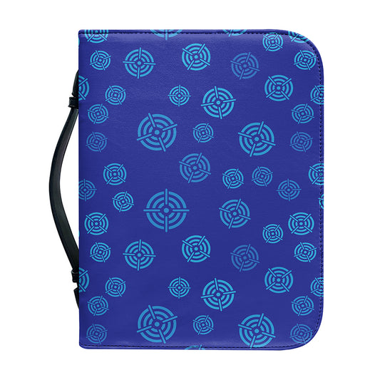 Blue Bullseye Target Pattern Print Leather Bible Cover