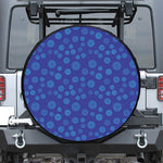 Blue Bullseye Target Pattern Print Leather Spare Tire Cover