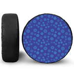 Blue Bullseye Target Pattern Print Leather Spare Tire Cover