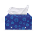 Blue Bullseye Target Pattern Print Leather Tissue Box Cover