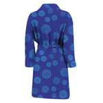 Blue Bullseye Target Pattern Print Men's Bathrobe