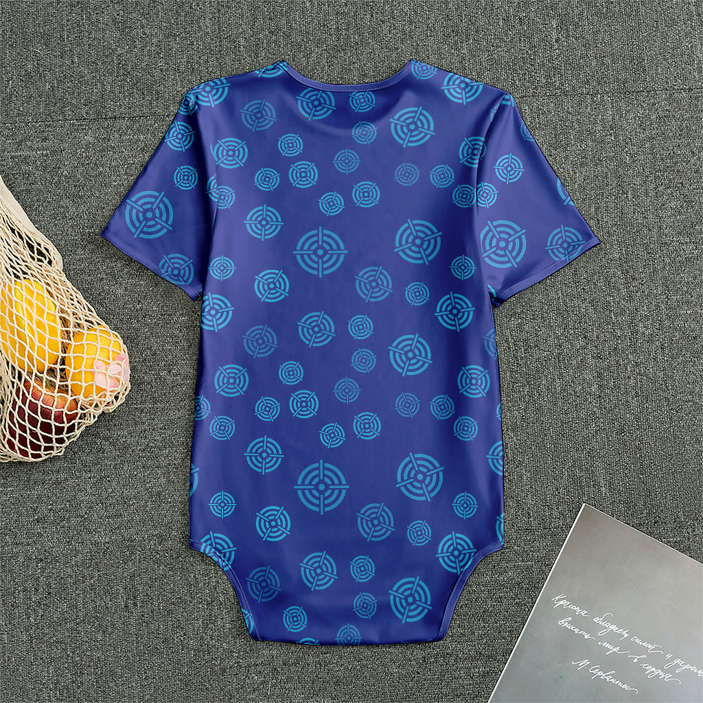 Blue Bullseye Target Pattern Print Men's Bodysuit