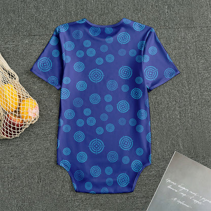 Blue Bullseye Target Pattern Print Men's Bodysuit