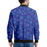 Blue Bullseye Target Pattern Print Men's Bomber Jacket