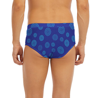 Blue Bullseye Target Pattern Print Men's Briefs
