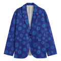 Blue Bullseye Target Pattern Print Men's Cotton Blazer