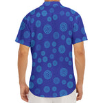 Blue Bullseye Target Pattern Print Men's Deep V-Neck Shirt