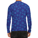 Blue Bullseye Target Pattern Print Men's Long Sleeve Rash Guard