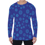 Blue Bullseye Target Pattern Print Men's Long Sleeve T-Shirt