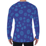 Blue Bullseye Target Pattern Print Men's Long Sleeve T-Shirt