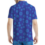 Blue Bullseye Target Pattern Print Men's Polo Shirt
