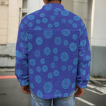 Blue Bullseye Target Pattern Print Men's Shirt Jacket