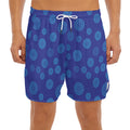 Blue Bullseye Target Pattern Print Men's Split Running Shorts