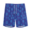 Blue Bullseye Target Pattern Print Men's Athletic Shorts