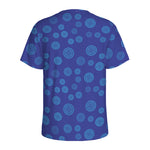 Blue Bullseye Target Pattern Print Men's Sports T-Shirt
