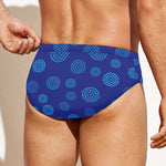 Blue Bullseye Target Pattern Print Men's Swim Briefs