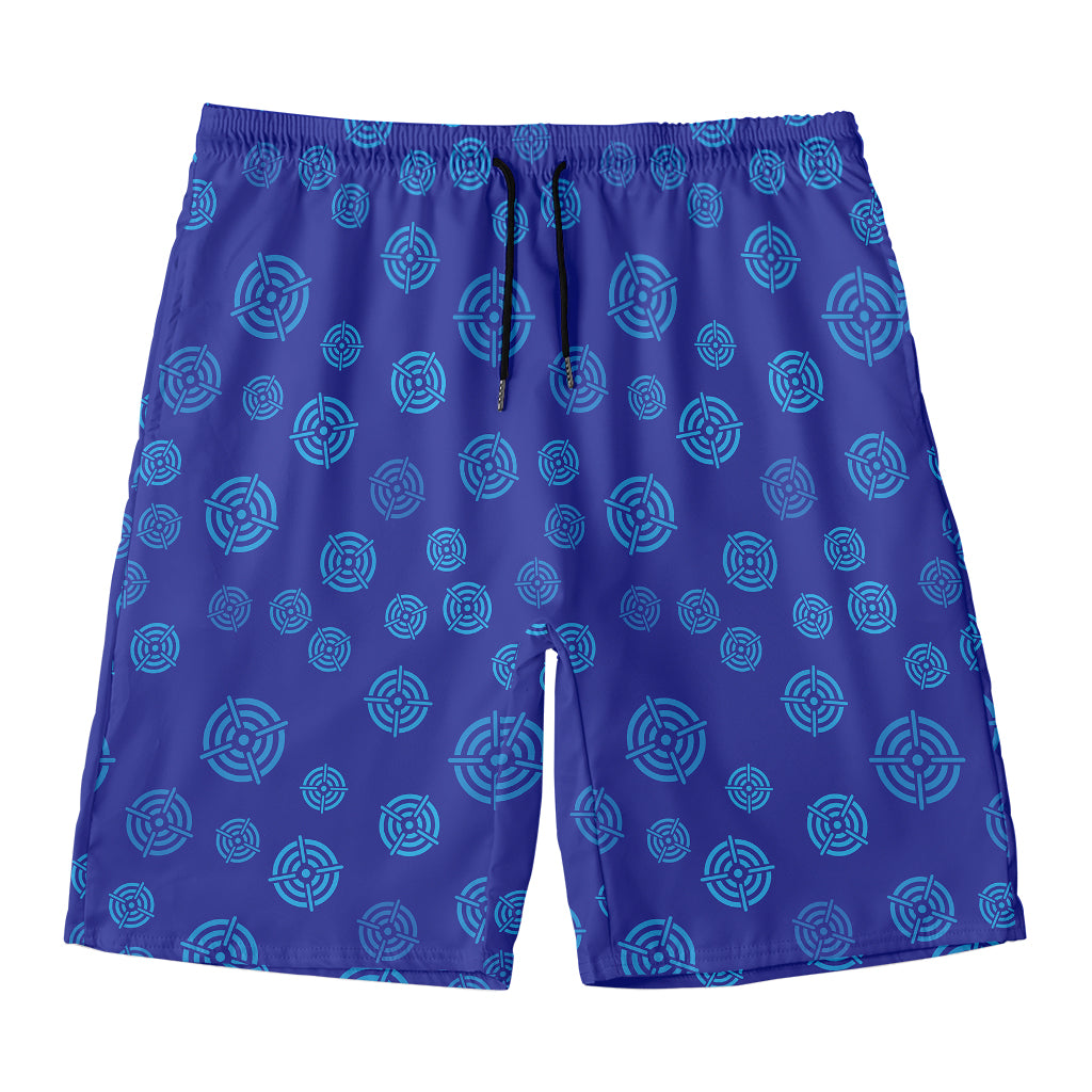 Blue Bullseye Target Pattern Print Men's Swim Trunks