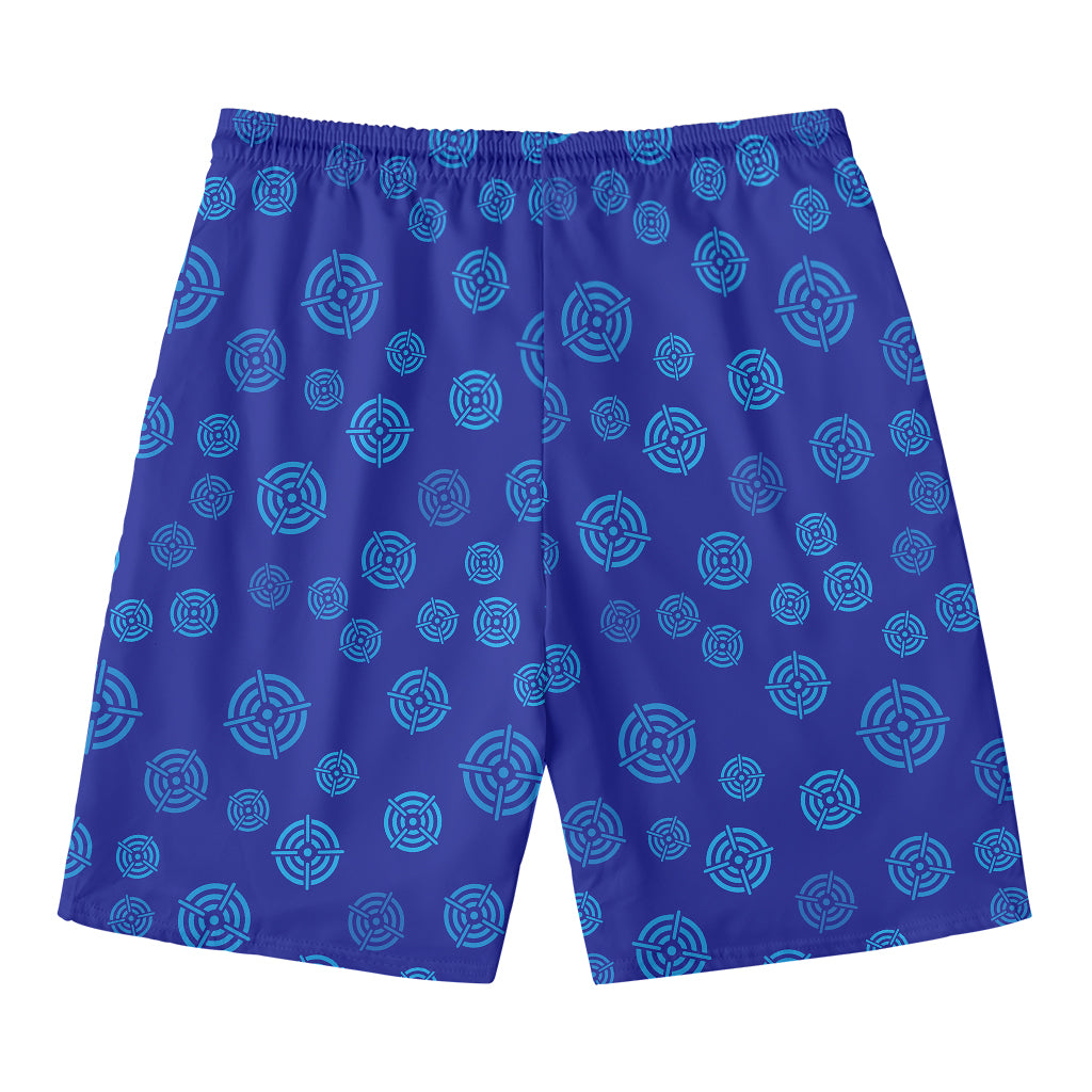 Blue Bullseye Target Pattern Print Men's Swim Trunks