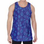 Blue Bullseye Target Pattern Print Men's Velvet Tank Top