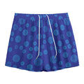 Blue Bullseye Target Pattern Print Mesh Shorts