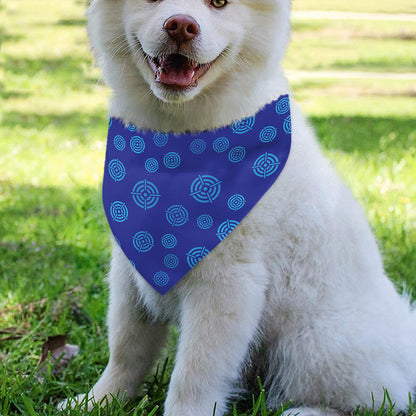 Blue Bullseye Target Pattern Print Over The Collar Dog Bandana