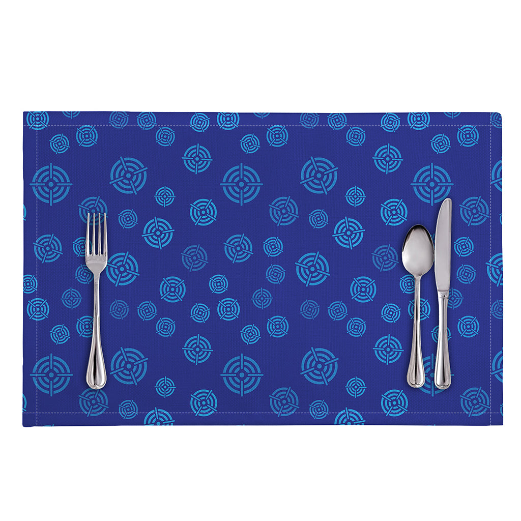 Blue Bullseye Target Pattern Print Placemat