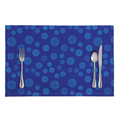 Blue Bullseye Target Pattern Print Placemat