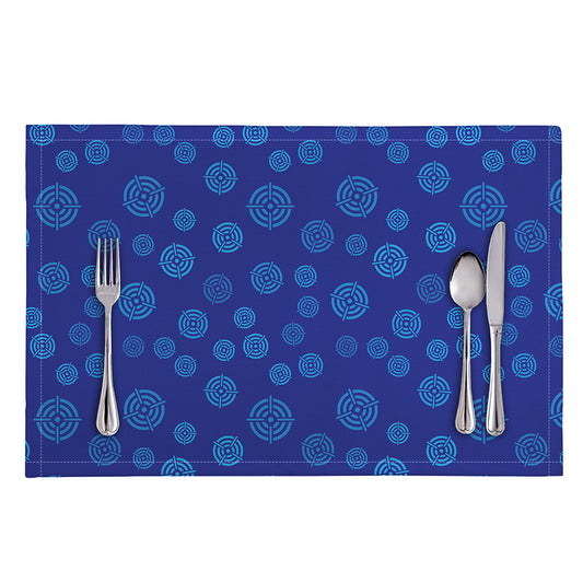 Blue Bullseye Target Pattern Print Placemat